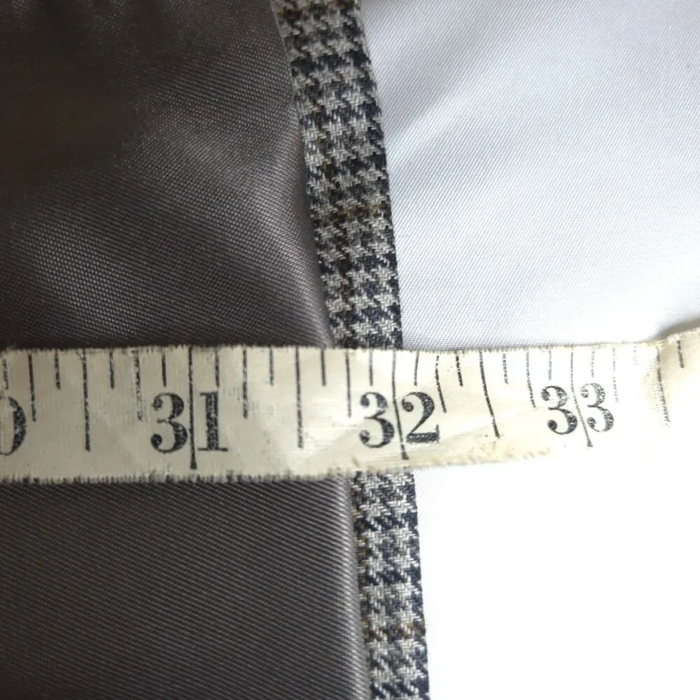 Hart Schaffner Marx Gray Black Tan Houndstooth 2-Button Blazer Men's 43R‎